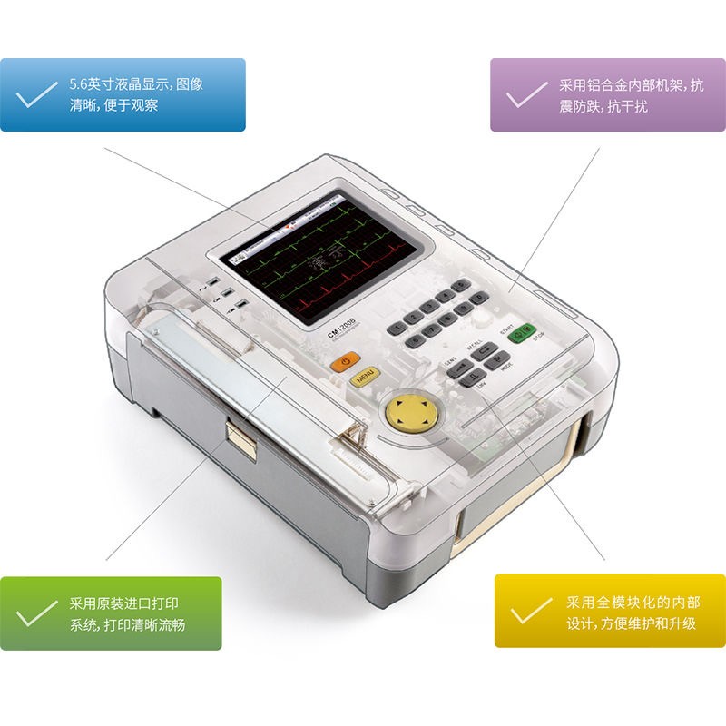 科曼CM1200B數(shù)字式十二道心電圖機(jī)十二導(dǎo)聯(lián)心電圖監(jiān)測(cè)儀